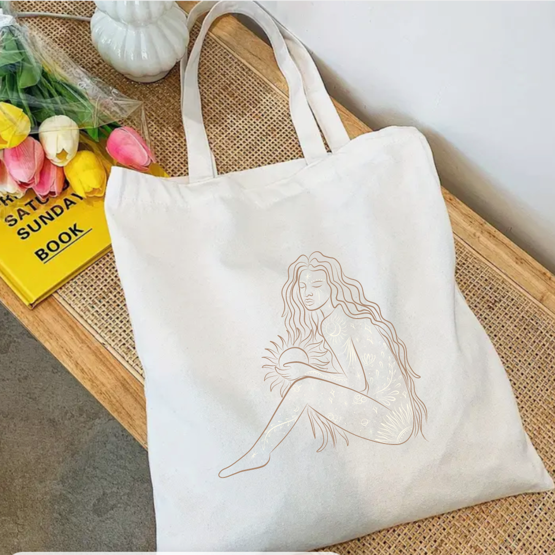 White Sun Goddess Tote